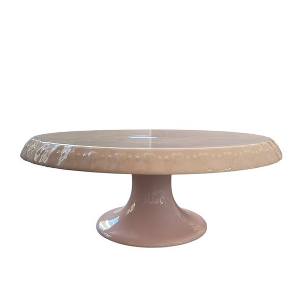 Pastel Pink Valentines Heart Embossed Pedestal Cake Stand Made in Portugal New - Picture 13 of 16
